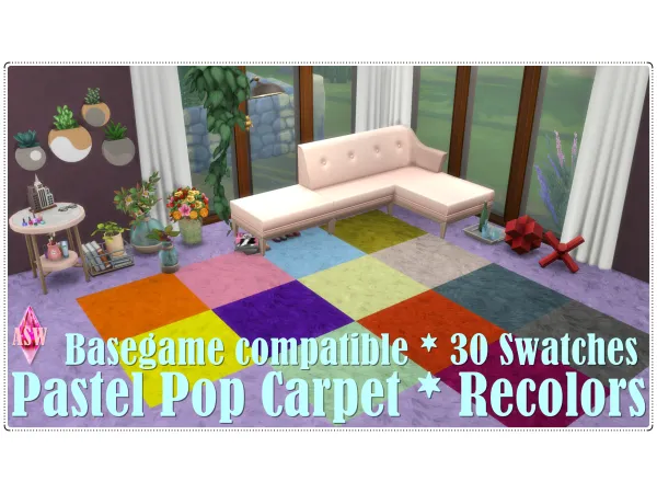 Mix Pastel Pop Carpet Recolors by AnnettsSims4Welt - The Sims 4 Custom Content