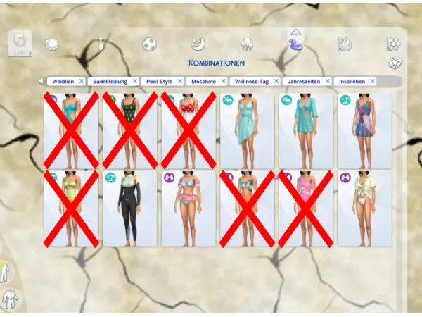 Maxis Match Swimsuit hiders for asymmetric swimsuits and ones with a gap under the breasts by Branwen Cielocanto - The Sims 4 Custom Content