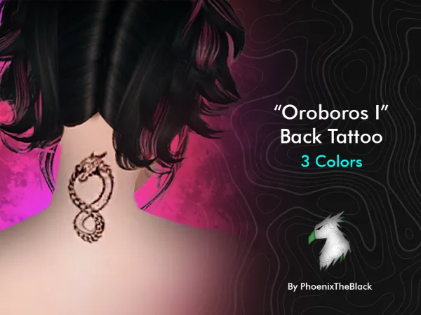 Mix Oroboros I Back Tattoo by PhoenixTheBlack - The Sims 4 Custom Content