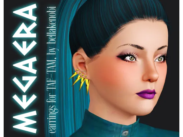 Megaera Unisex earrings for Teen and Adults - The Sims 3 Custom Content