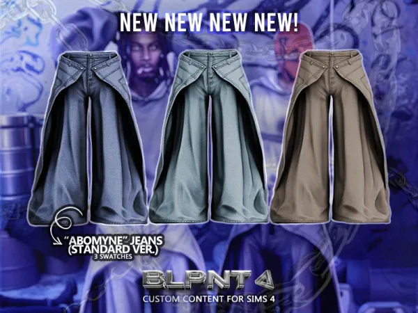 Alpha BLUPRNT ABOMYNE Jeans - The Sims 4 Custom Content