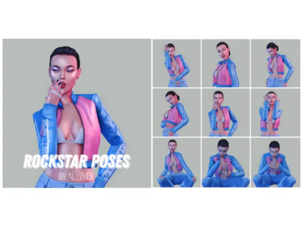 Mix ROCKSTAR POSES by al_zhex - The Sims 4 Custom Content