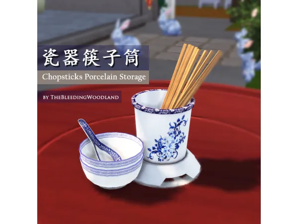 Maxis Match Chopsticks Porcelain Storage by TheBleedingWoodland - The Sims 4 Custom Content