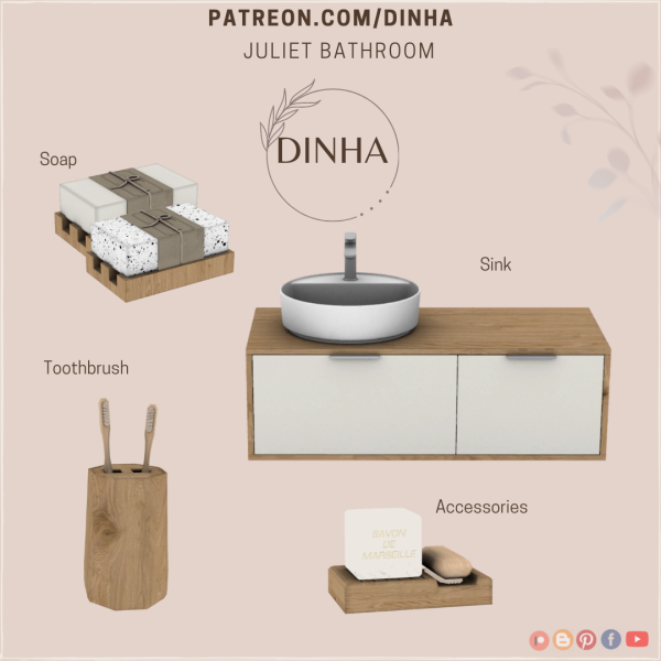 Mix Juliet Bathroom by dinhagamer - The Sims 4 Custom Content