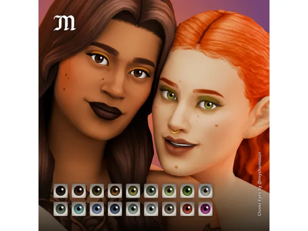 Maxis Match Clover Eyes Maxis Match eyes (default and non default) by myshunosun updated - The Sims 4 Custom Content