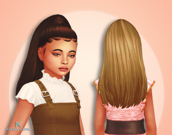 Maxis Match Penny Ponytail V2 for Girls by simsfinds - The Sims 4 Custom Content