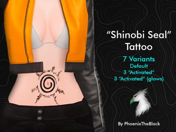 Mix Shinobi Seal Tattoo by PhoenixTheBlack - The Sims 4 Custom Content