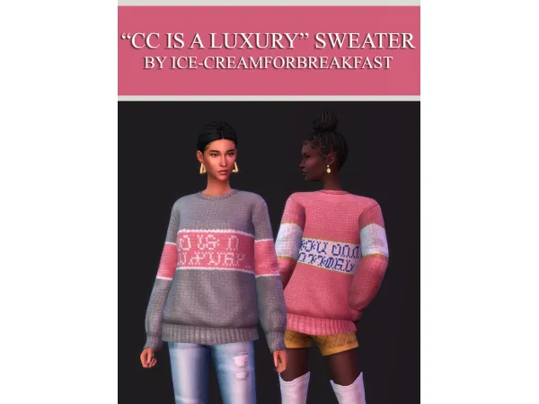 Maxis Match Is A LuxuryFew Can Afford A Sweater by icecreamforbreakfast - The Sims 4 Custom Content