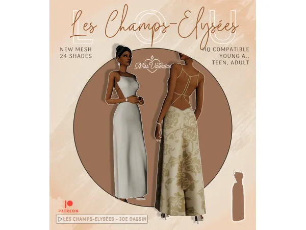 Alpha Exclusive Pieces (Les Champs Elysées) by Valentina - The Sims 4 Custom Content