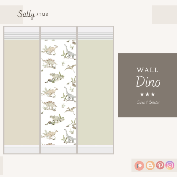 Mix Wall DINO by sally4sims - The Sims 4 Custom Content