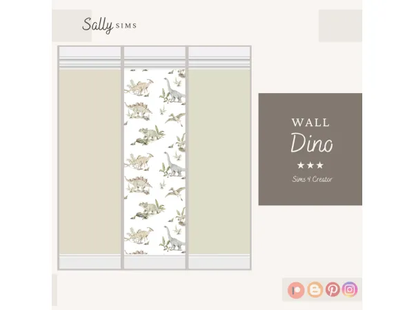 Mix Wall DINO - The Sims 4 Custom Content