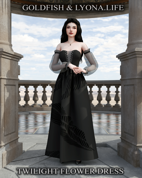 Maxis Match Sims 4 Twilight Flower Dress by simsfinds - The Sims 4 Custom Content