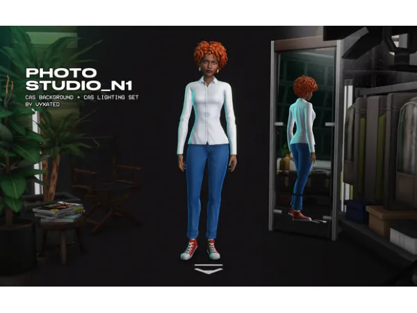 Mix Photo Studio N1 [cas background cas lighting mod] by vyxated - The Sims 4 Custom Content