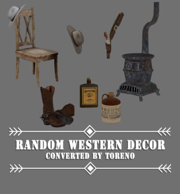 Alpha Random western decor by simsfinds - The Sims 4 Custom Content
