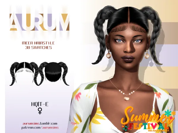 Alpha MEER HAIRSTYLE by aurumsims - The Sims 4 Custom Content
