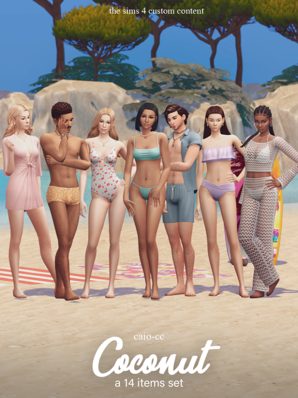Maxis Match Coconut A 14 items set by simsfinds - The Sims 4 Custom Content