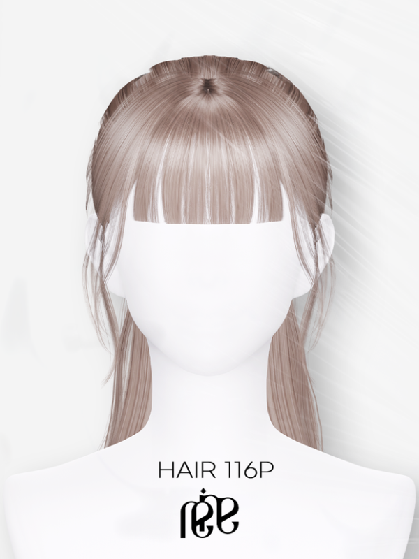 Alpha REINA HAIR 116P by simsfinds - The Sims 4 Custom Content