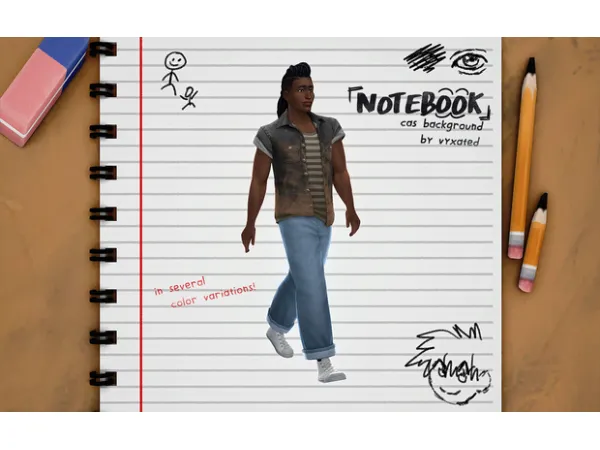 Maxis Match Notebook [cas background] by vyxated - The Sims 4 Custom Content