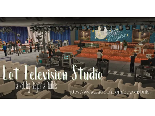 Maxis Match Television Studio Files Free by begoniabuilds - The Sims 4 Custom Content