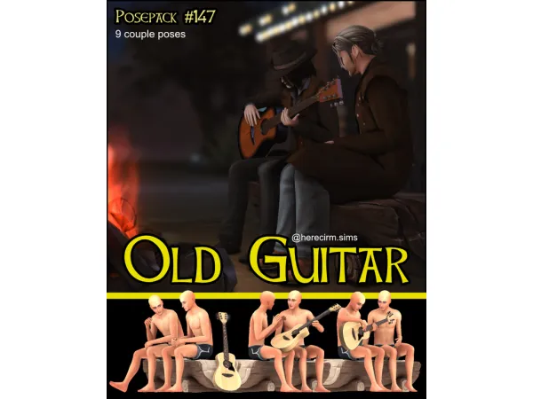 Mix Old Guitar by Herecirm - The Sims 4 Custom Content
