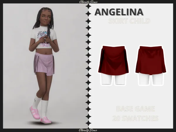 Alpha Angelina Skirt Child - The Sims 4 Custom Content