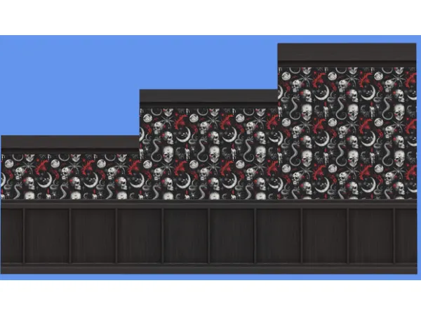 Mix Spooky Dollhouse Wallpaper by midnightpixie85 - The Sims 4 Custom Content