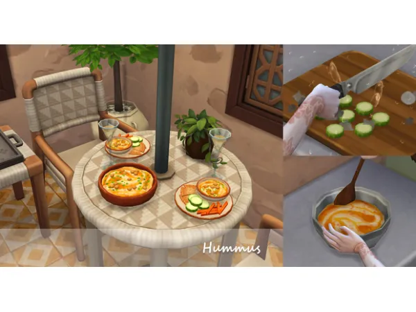 Maxis Match July 2024 Recipe_Hummus by oni28 - The Sims 4 Custom Content