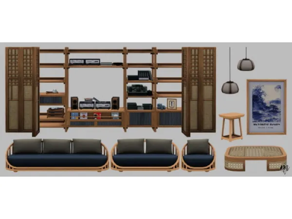 S imagination Japandi Living Room - The Sims 3 Custom Content