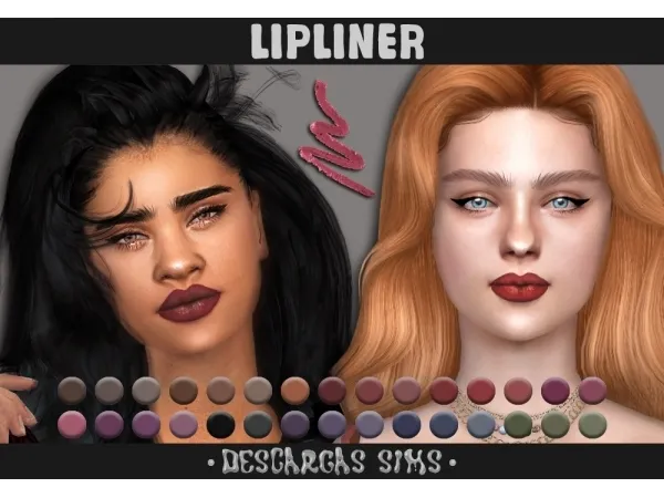 Alpha Lipliner - The Sims 4 Custom Content