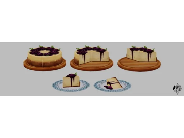 Oni28 Blueberry Cheesecake - The Sims 3 Custom Content