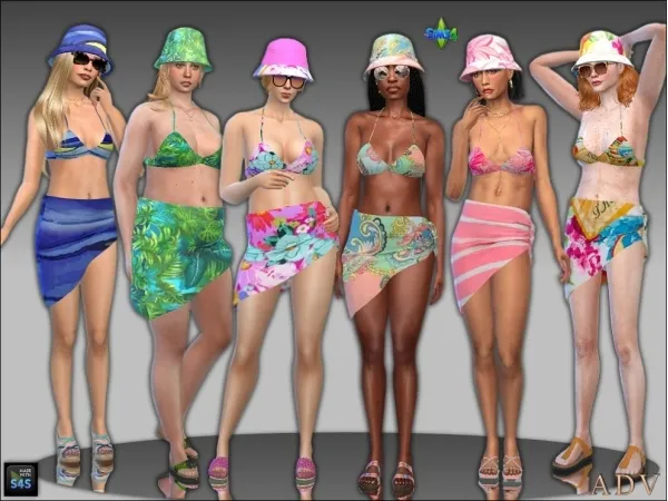 Mix Beach outfits for female adults - The Sims 4 Custom Content