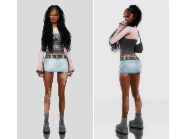Maxis Match ravyn mini skirt by ahrisims - The Sims 4 Custom Content