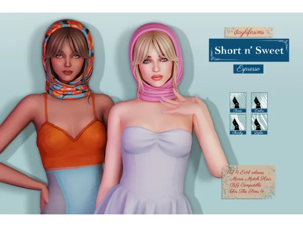 Maxis Match SHORT N' SWEET SET Espresso - The Sims 4 Custom Content