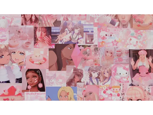 Mix KAWAII PINTEREST INSPO LOADING SCREEN by Darkwaifu - The Sims 4 Custom Content