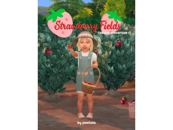Maxis Match STRAWBERRY FIELDS toddler set by powluna - The Sims 4 Custom Content