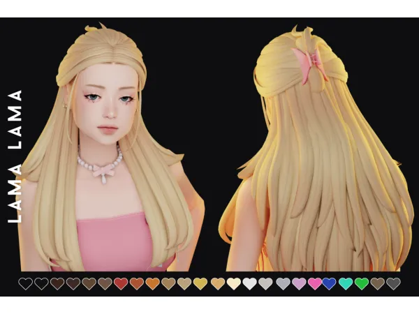 Maxis Match Hair Blanch by LAMA LAMA - The Sims 4 Custom Content