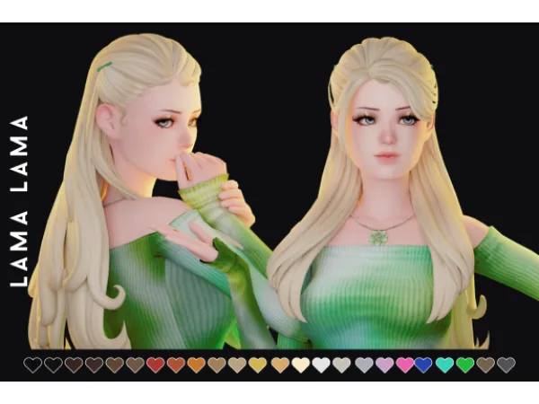 Maxis Match Hair Tammy by LamaLama - The Sims 4 Custom Content
