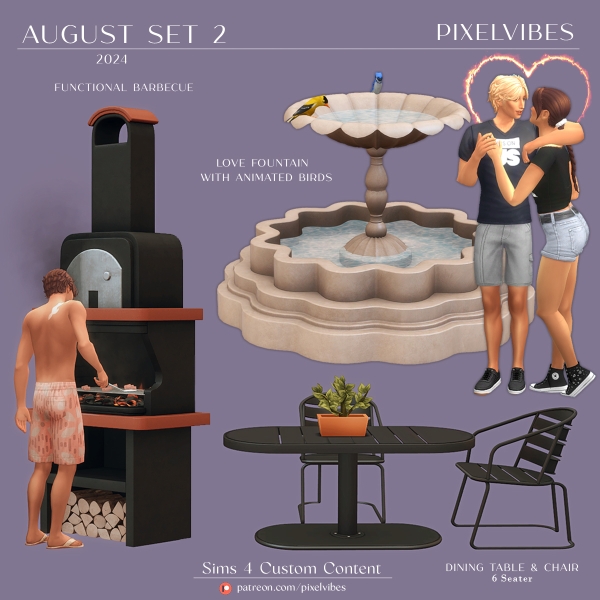 Alpha August 2024 Set 2 by pixelvibes - The Sims 4 Custom Content