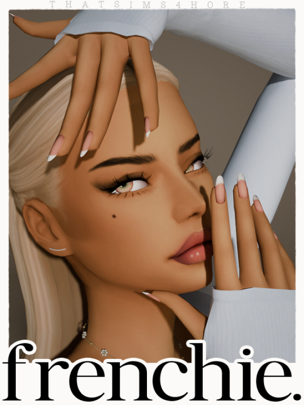 Mix frenchie nails by simsfinds - The Sims 4 Custom Content