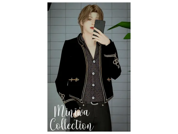 Alpha BTS JIMIN MILITARY JACKET by Tsumiki Miniwa - The Sims 4 Custom Content