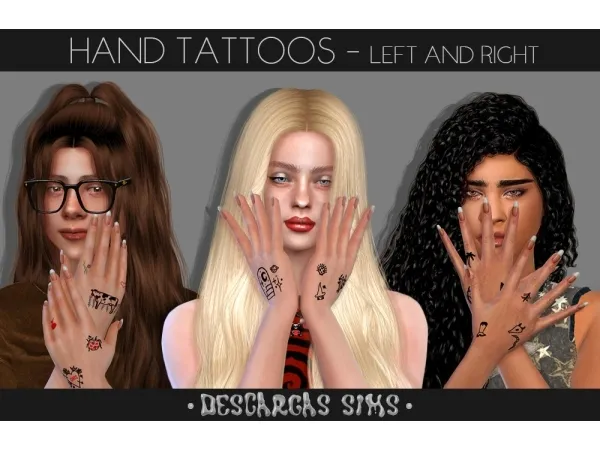 Mix Hand Tattoos - The Sims 4 Custom Content