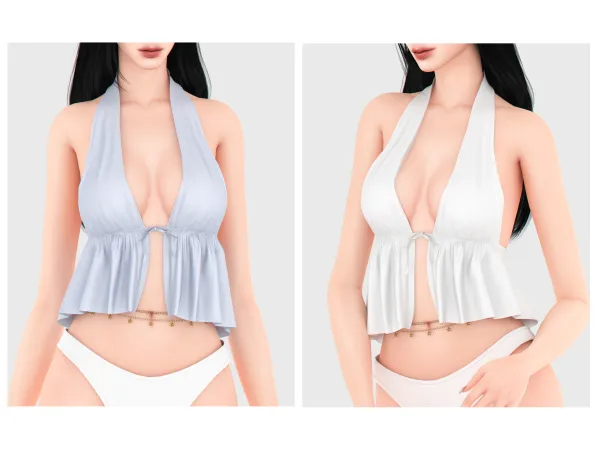 Alpha Celine Halter Tank by BackTrack - The Sims 4 Custom Content