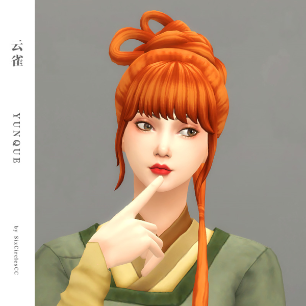 Maxis Match Chinese Hairstyle Yunque by simsfinds - The Sims 4 Custom Content