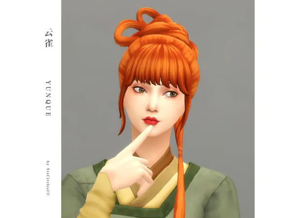 Maxis Match Chinese Hairstyle Yunque - The Sims 4 Custom Content