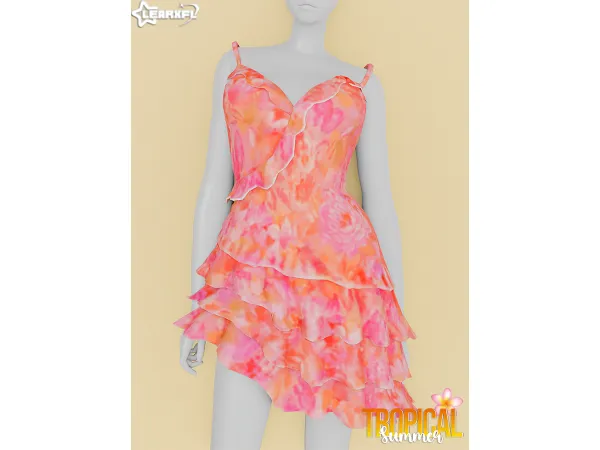 Alpha Tropical Summer Tropical Dress by learxfl - The Sims 4 Custom Content
