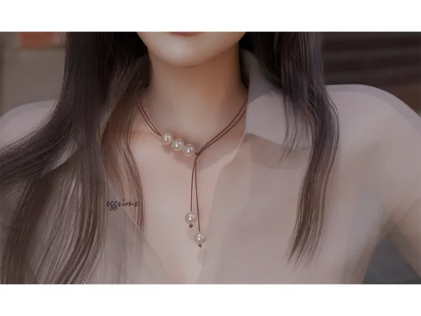 Alpha [ ] necklace 16 by EggU - The Sims 4 Custom Content