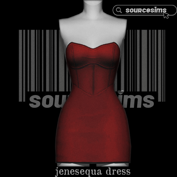 Maxis Match JENESEQUÁ DRESS by sourcesims - The Sims 4 Custom Content