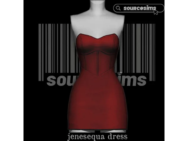 Maxis Match JENESEQUÁ DRESS by SOURCESIMS - The Sims 4 Custom Content