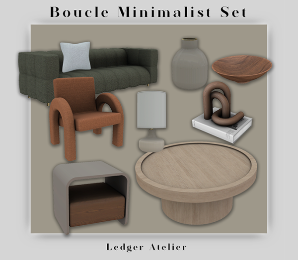 Alpha Boucle Minimalist Set (AtelierPlusAll) Bonus Items by ledger_atelier - The Sims 4 Custom Content
