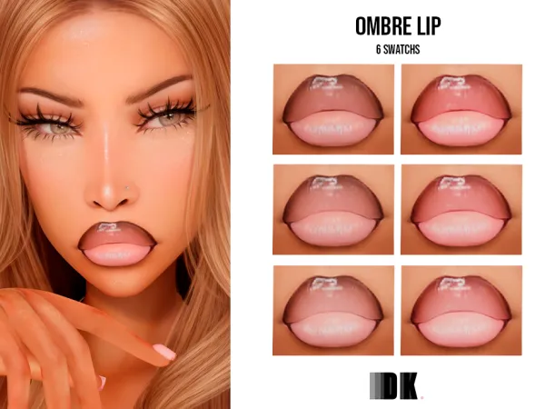 Alpha Ombre Lip by Dark Pink - The Sims 4 Custom Content